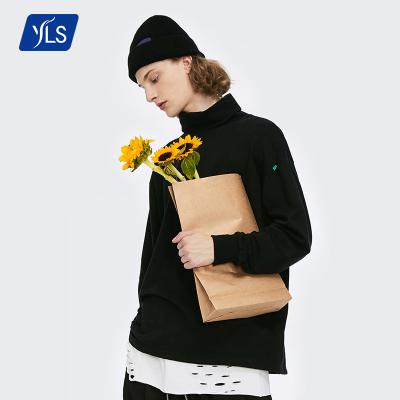 China YLS Streetwear Autumn Oem 100 Cotton T-shirt Anti-pilling Long Sleeve Pollver T Shirt Tops Soft Oversized Basic Collar Men for sale