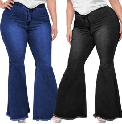 China European and American plus size women's fashion slim wide leg flared jeans XXXXXL Bell-based jeans for women for sale