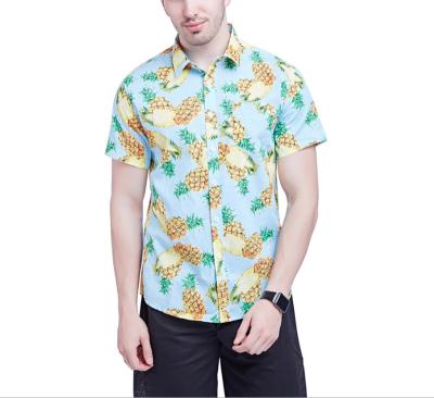 China European and American men's summer plus size short-sleeved top Hawaiian floral shirt breathable for men for sale