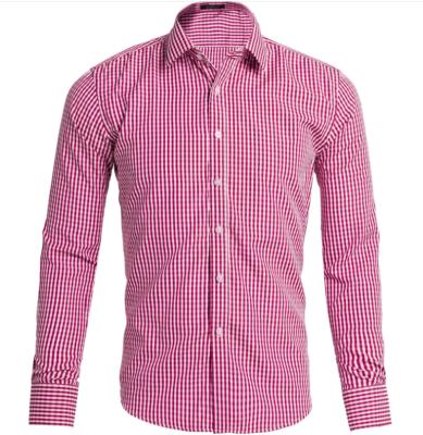 China Breathable Hot Sale America Class Men's Small Plaid Shirt Long Sleeve Casual Clothing For Men for sale