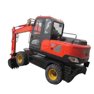 China Stores Mini Hydraulic l excavator CH70W 8ton 8.5ton wheel construction material excavator with drive meachinical system for sale