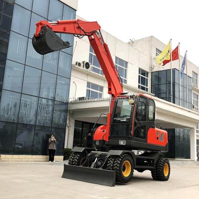 China Construction material stores new wheeled excavators for sale mini excavator / construction machine hydraulic ston for sale