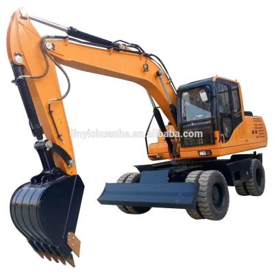 China Building Material Stores Digger Wheel Moving Small Hydraulic Excavator CHW135 for sale