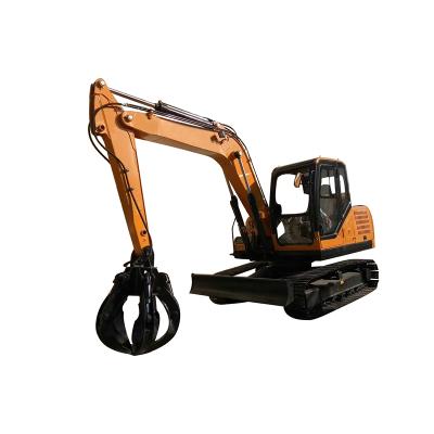 China Building Material Stores Stone Grapple Excavator Small 7.5 Ton Hydraulic Crawler Excavator for sale