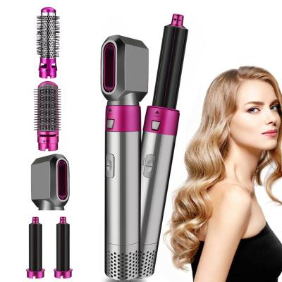 China High Air Volume Design New 5 In One Hot Air Comb Hair Curler Automatic Hair Curling Rod Curling Straight Dual Purpose Hair Styling Comb Hair Dryer for sale