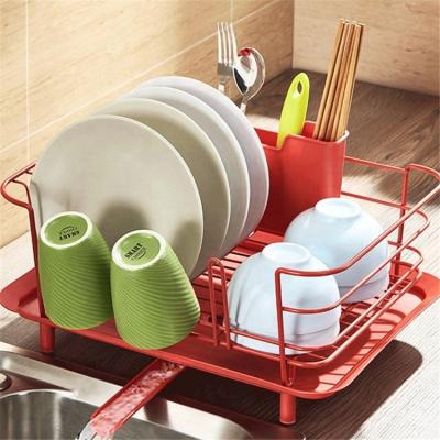 China Sustainable Household Stainless Steel Storage Counter Rolls Rack Kitchen Dishes Drain Rack for sale