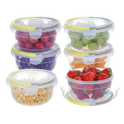 China Freshness Preservation Clear Plastic Mini Refrigerator Air Tight Vacuum Bowl Shape Round Small Transparent Food Storage Containers With Lid for sale