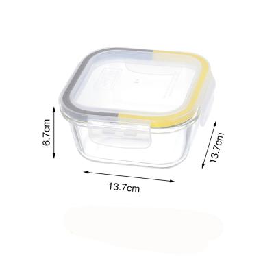 China Food Use And Freshness Preservation BPA Free Sealable Microwavable Simple Square Glass For Food Storage Kitchen Container for sale