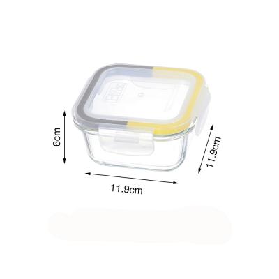 China Hot Selling Square Mini Glass Baby Meal Prep Plant Freshness Preservation For Food Storage Container With Airtight Locking Lid for sale