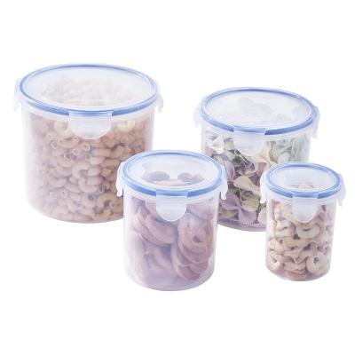 China Airtight and Leakproof Food Use Cylindrical Airtight Clear Plastic Food Bottle Jar Storage Container for sale