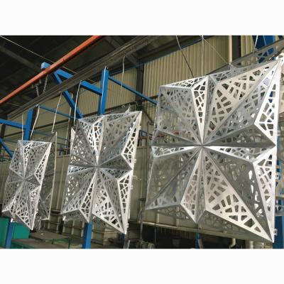 China Building Materials Modern Exterior Wall Carved Curtain Wall 3D Design Aluminum Metal Mashrabiya for sale