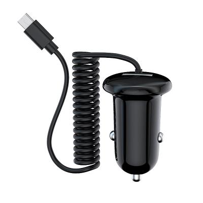 China Mobile Phone 1 Usb Car Charger Adapter Left Spring Mfi Cable Mobile Charger Car With Cable C Cabcable for sale