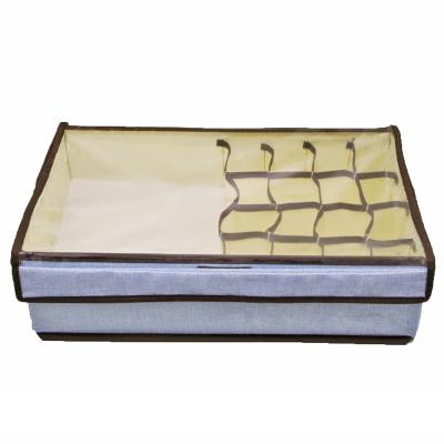 China 17 Grids Underwear Storage Boxes Folding Cloth Organizer Box Customizable Wardrobe Cover Transprent Box for sale