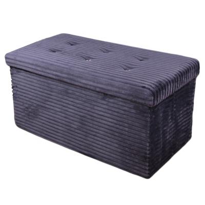 China Factory Direct Modern Decorative Faux Stone Collapsible Furniture Foldable Storage Stool Ottoman Flannel For Living Room for sale