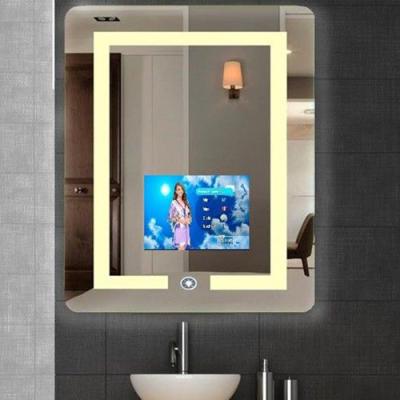 China Bright Chinese Bathroom Android Smart Led Mirror TV With Touch Screen for sale