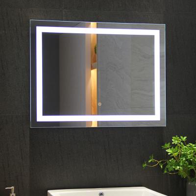 China Illuminated Custom Frameless Halo LED Lighted Bathroom Mirror For Hotel for sale