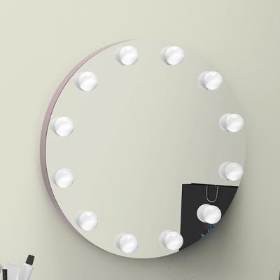 China Rounded Shaped Wall Mounted Makeup Hollywood Mirror for sale