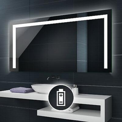 China Custom Frameless Decorative Cosmetic Lit Led Vanity Mirror Wall Mounted Mirror Touch Screen Wall Bathroom for sale