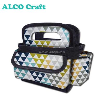 China Molly's Triangles Handled Polyester Pattern Mini Craft Tote For Scrapbook Storage for sale