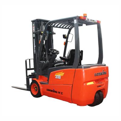 China Lonking brand of machinery repair shops small 1.3/1.6/1.8/2.0 ton 3 wheel electric forklift with AC motor for sale