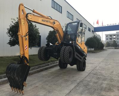 China Building Material Shops Multifunctional Construction Machinery Digging 45KN Power 48KW Bucket 0.3 Wheel Excavator for sale