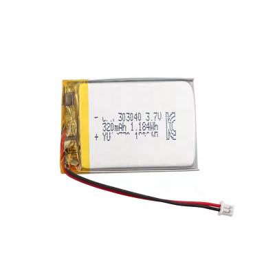 China kc toys approved Lipo 303040 3.7V 320mAh Li Polymer Battery for GPS for sale