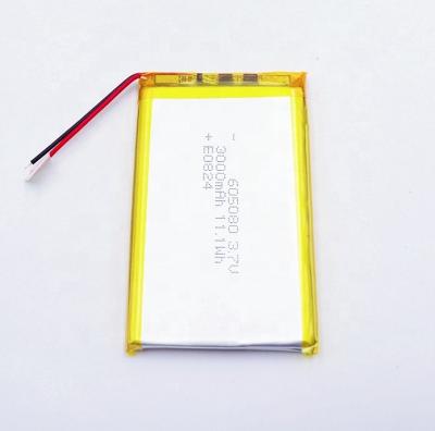 China Whosale Toys Lipo 605080 3.7V 3000mAh Lipo Battery For Camping Light for sale