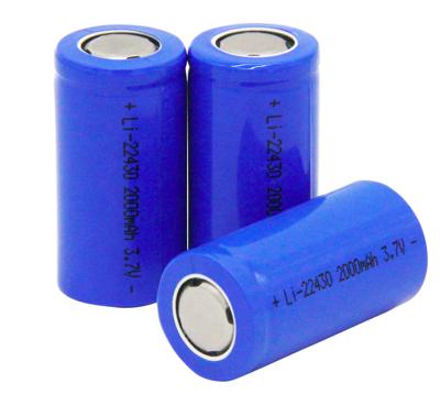 China Hot Selling Toys Battery 22430 3.7V 2000mAh Cylindrical Lithium Ion Battery for sale