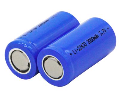 China Toys 22430 Cylindrical CE 2000mAh Lithium Polymer Battery 3.7V Li Ion Rechargeable Battery for sale