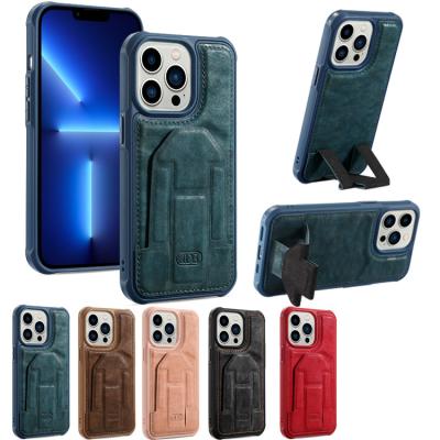 China Luxury PU Leather Soft Phone Case Shockproof Premium Stand Phone Case Cover For iphone 13 pro for sale