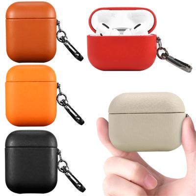 China For AirPods pro 2021 Applicable to AirPods Pro Protective PU Sleeve Applicable to Airpods 2nd Generation Earphone Sleeve with Hook Key Chain for sale