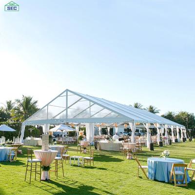 China Reinforced Aluminum Alloy 6061 2022 Clear Glass Wall 15M Span Marquee Wedding Tents Factory Price Outdoor Clear Party Tent for sale