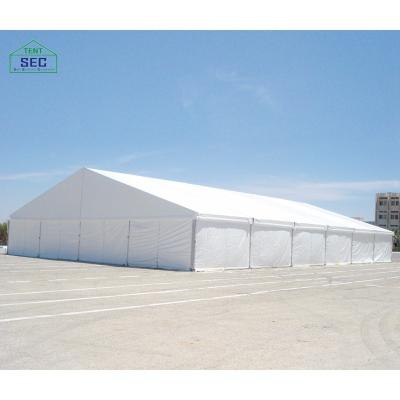 China Reinforced 6061 Aluminum Alloy Temporary Logistics Solid Wall Warehouse Tent for sale