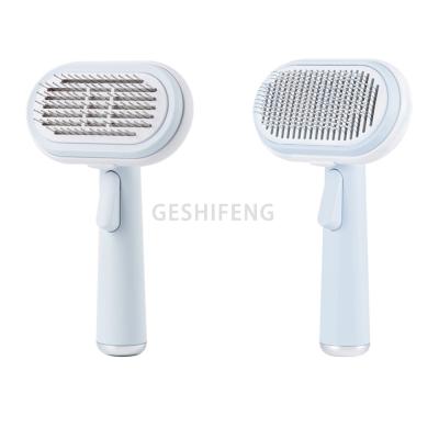 China Sustainable 2022 Dog Cat Self Cleaning Brush Pet Grooming Tool Pet Bath Massage Brush Dematting Comb for sale