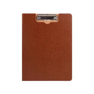 China Custom Color High Quality Leather Folder A4 Cover PU Hardcover Book Folder Hardcover Clip Printing With Embossing Logo for sale