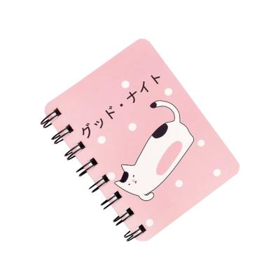 China Wholesale Custom Printed Spiral Notebook Small Cat Pattern Spiral Notebook Mini Journal Notebook Student Planner for sale