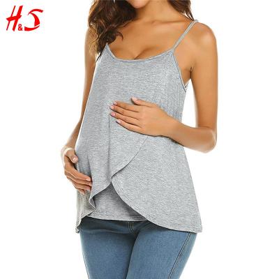 China Hotsell Antibacterial Custom Made Pregnancy Clothes Summer Fashion Cotton Women Nursing Maternity Tops for sale