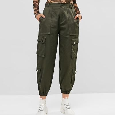 China Wholesale Anti-Wrinkle Womens Cargo Pants With Side Pockets Streetwear Solid Color Nylon Loose Cargo Pants Custom Women for sale