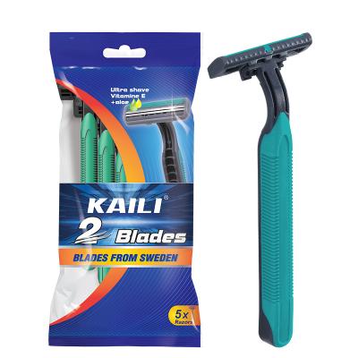 China Twin Blade Twin Blade Disposable Shaving Razor With Bag Package for sale