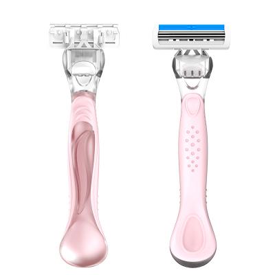 China Bades high quality 3 blade triple disposable razor for wholesale hot sale with rubber handle for sale