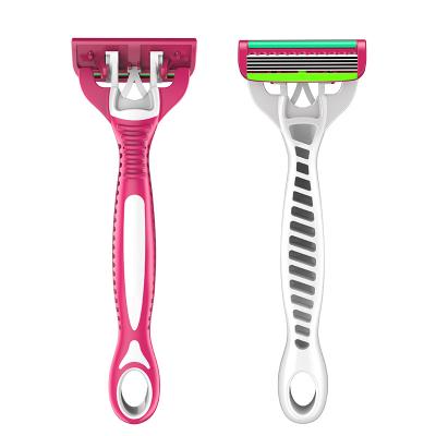 China Five Blade KL-R549L Private Label Pink Razor Blades Swivel Hand For Lady 5 Disposable Razor for sale