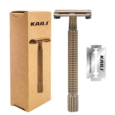 China Double Edge Single Blade Hot Sale Men Shaving Metal Handle Razor Wet Safety Razor for sale