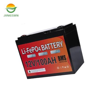 China Home Appliance Manufacturers Sale Jingsun Lithium Battery Chinese Shell Mental Lithium Ion Batteries 12v 100ah 345*310*275mm for sale