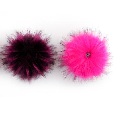 China Auto upholstery faux fur pom pom pom for hats faux fur pom pom with snap for sale