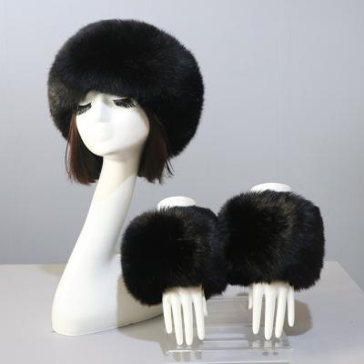 China breathable & waterproof breathable & Warm Acrylic Winter Fur Cuff Waterproof With Matching Hat Fur Sleeve Fashion for sale