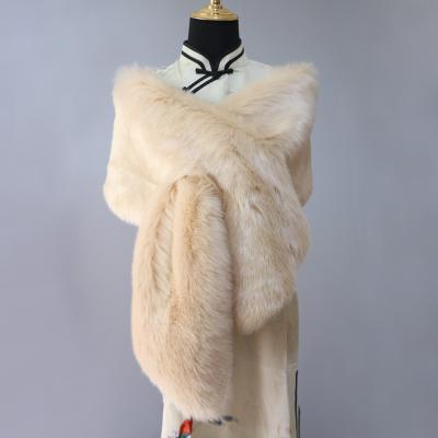 China New Fashion Fancy Design Women's Faux Fur Shawls And Scarves for sale