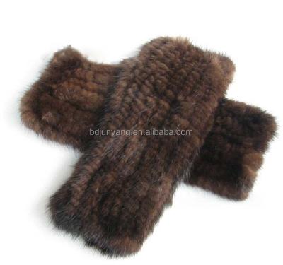 China Simple Single Arm Warmer Mink Fur Leather Mitten Dressing Gloves for sale