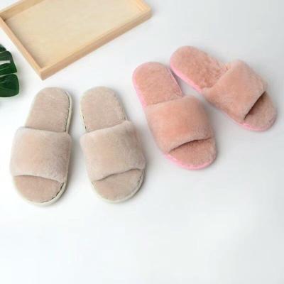 China Online Shipping Cheap Wholesale Women's Lamb Fur Winter Slippers Slippers Sheepskin Slippers Cheap Wholesale Slippers for sale