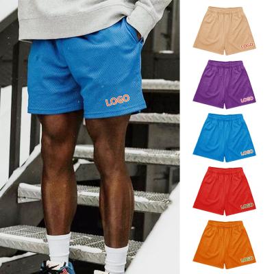 China OEM Logo For Men Custom Graphic Anti-Wrinkle Mesh Shorts Casual Sublimation Polyester Solid Color Double Layer Blank Jogger Shorts for sale