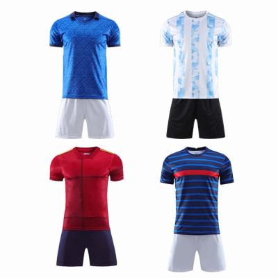 China Sets Custom Design Logo Style Youth Kids Soccer Jersey Set Cheap Breathable Football Shirt Soccer Kits Jersey Uniform Set for sale